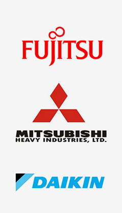 fujitsu mitsubishi daikin logos